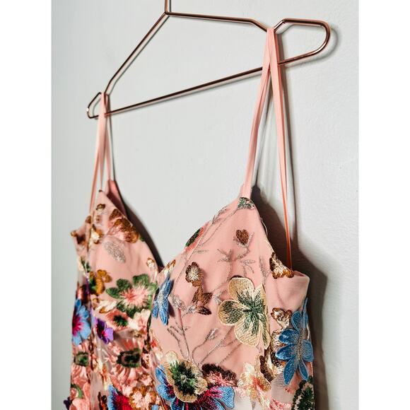 NWT MAC DUGGAL 68531 Pink Embroidered Floral V-Neck Fit Flare Evening Gown 20W - Picture 11 of 16